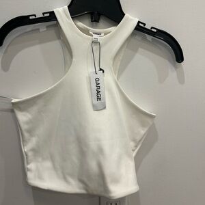 Garage White Cut Out Muscle Tee Brand Neww
